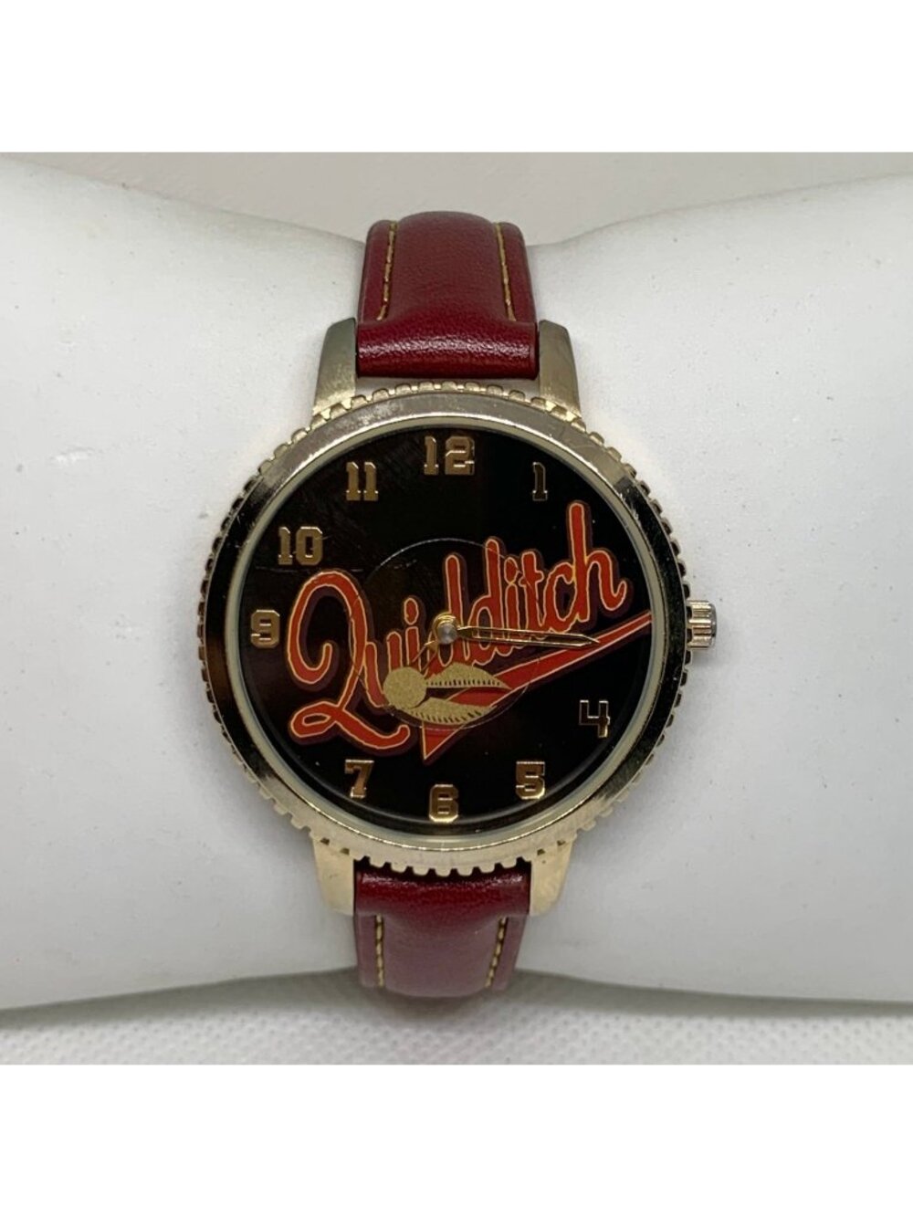 Harry Potter Quidditch Watch women gold tone 38mm quartz red leather running